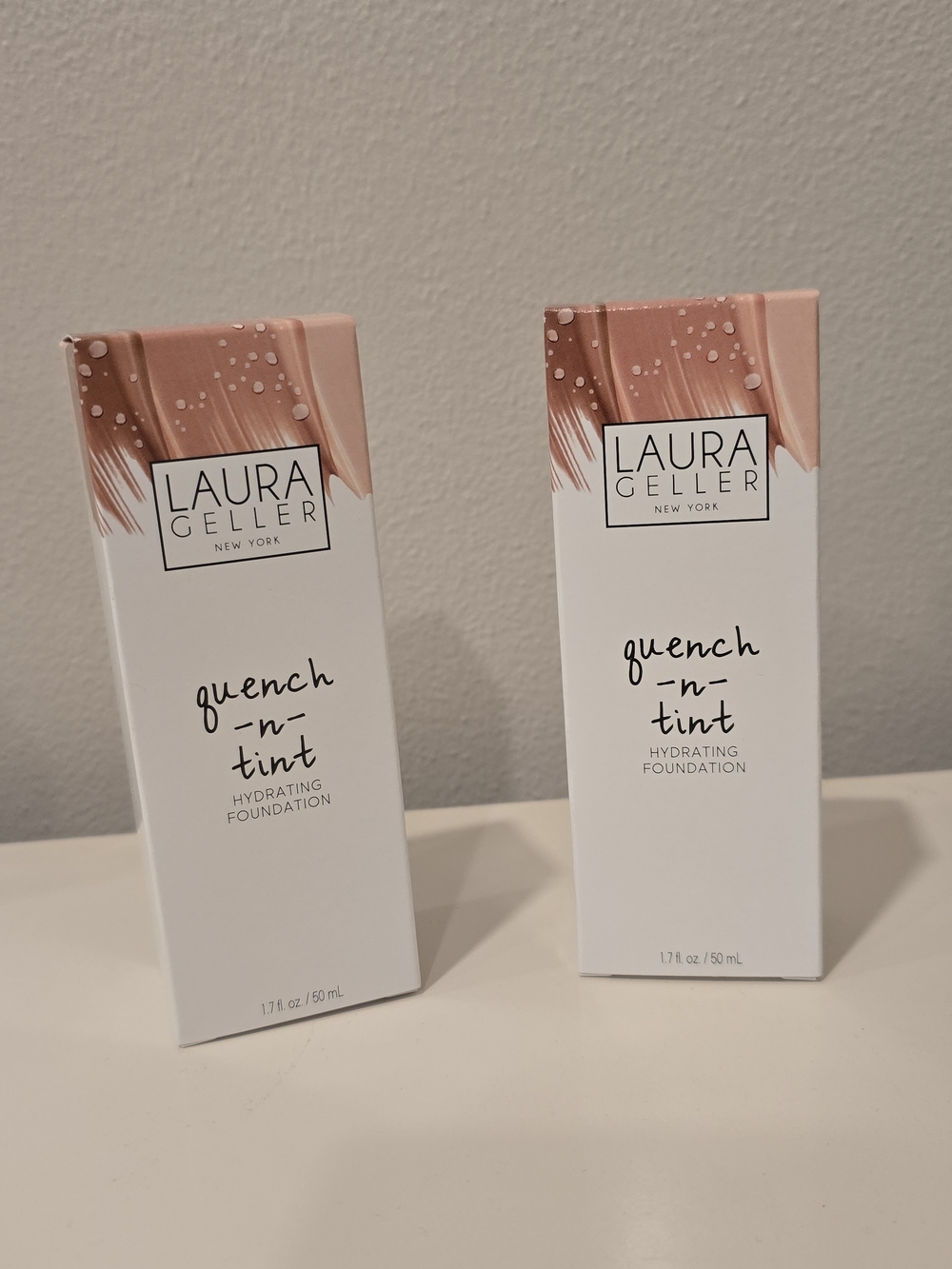 (2) NIB: Laura Geller Quench-n-Tint Hydrating Foundation - Medium Deep